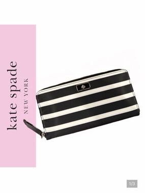 Kate Spade‎ New York Dawn Sailing Stripe Large Nylon Zip Around Wallet